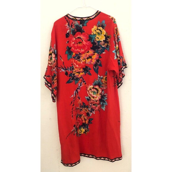 Flying Tomato Women’s Open Front Floral Kimono M/L Multicolor Bright Cover Up - Picture 3 of 7